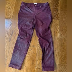 Women's  burgundy metallic Chico’s size 00 suede-like Jeans